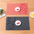 Modern Vinyl Rectangle Placemats - Elegant PVC Black Red