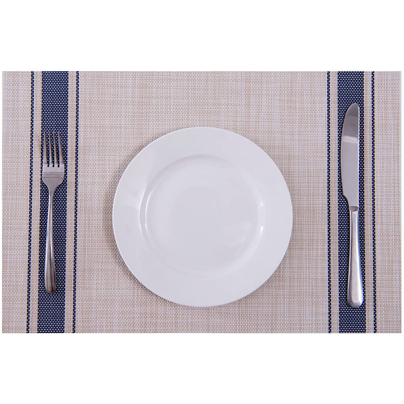 Blue, Gray, and Red PVC Vinyl Placemats for Modern Tables