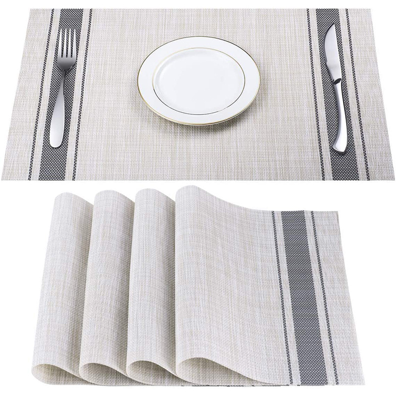 Blue, Gray, and Red PVC Vinyl Placemats for Modern Tables