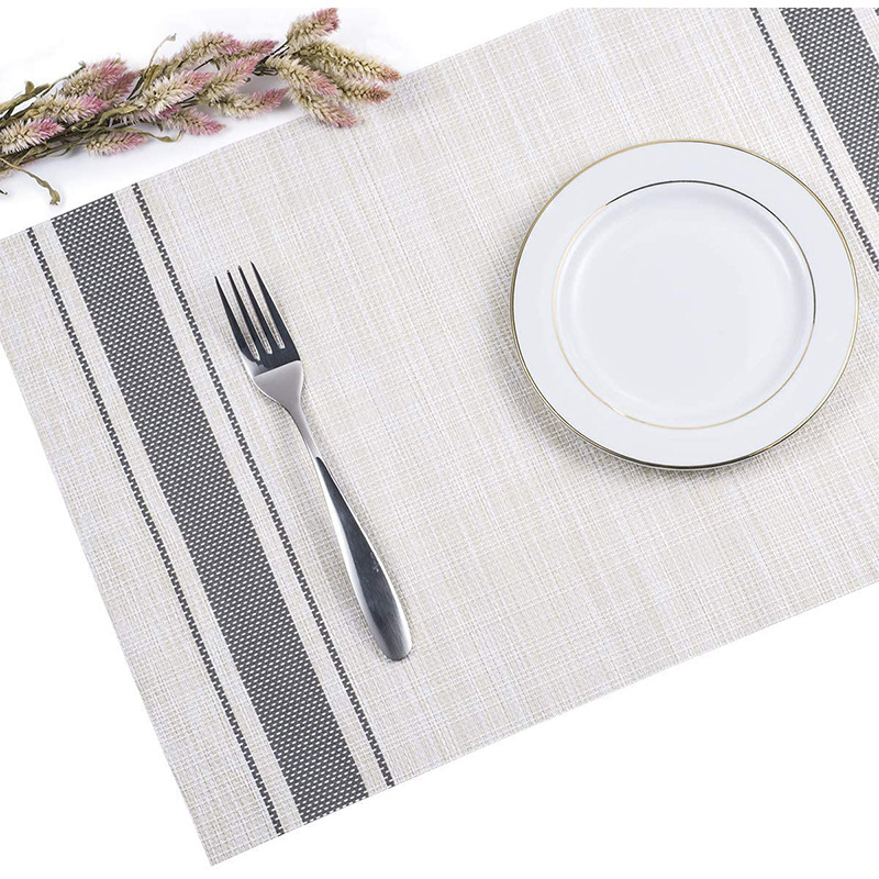 Blue, Gray, and Red PVC Vinyl Placemats for Modern Tables