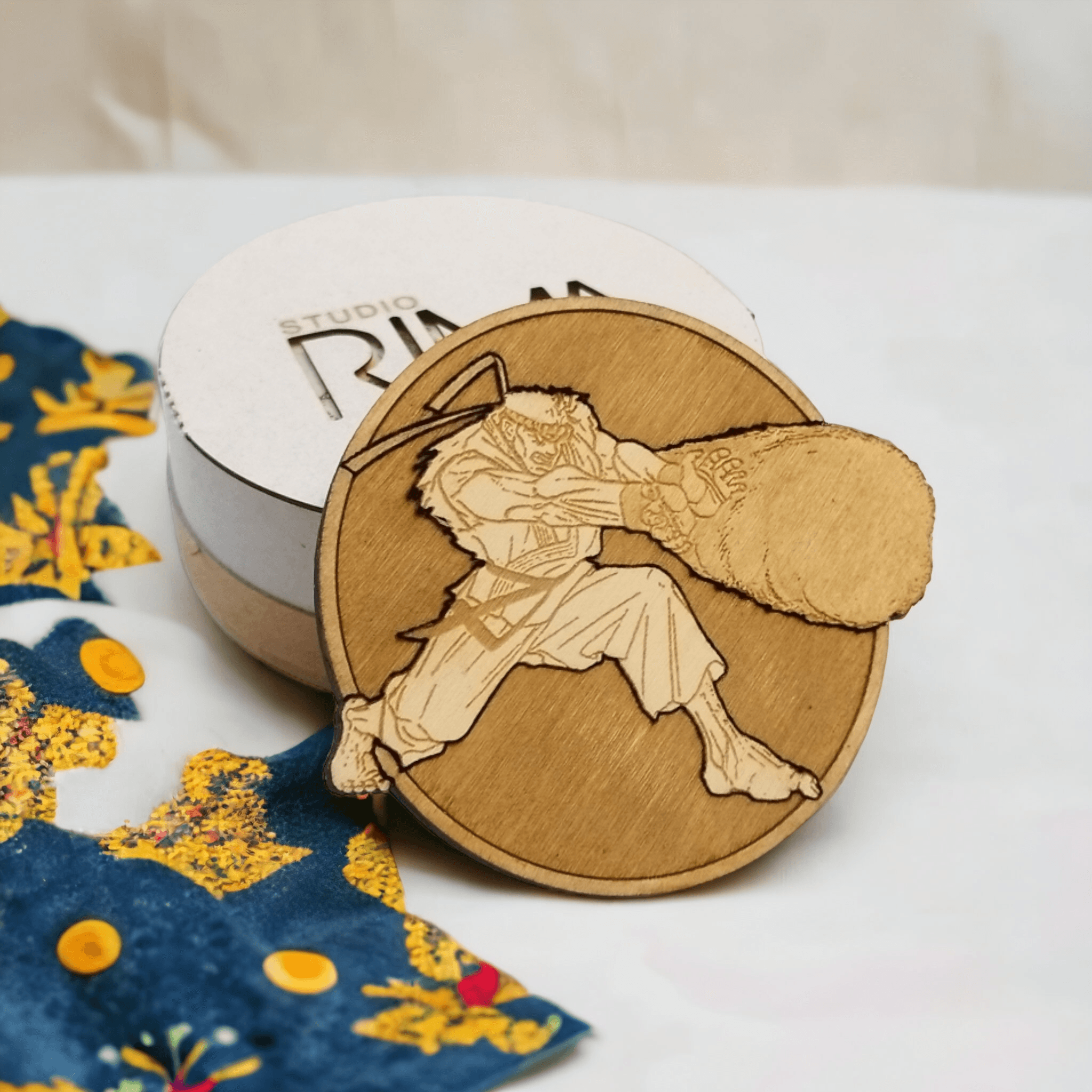 Set of 6 Street Fighter Wooden Coasters - Handmade Gift - Housewarming - Wood Kitchenware-1