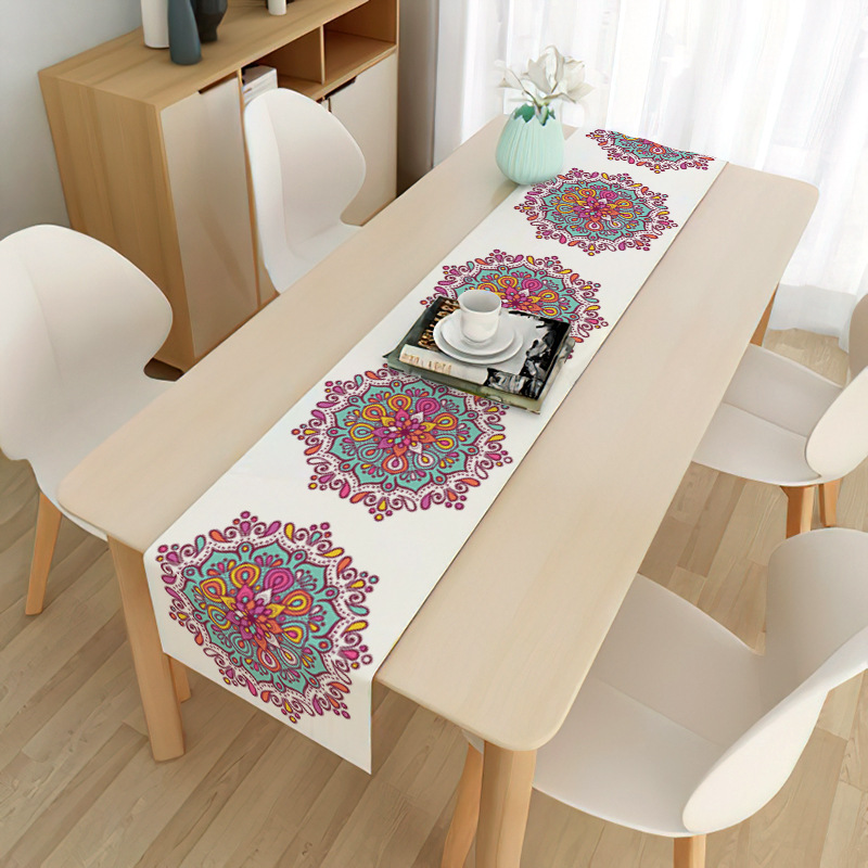 Stylish Linen Table Runner with Decorative Placemats