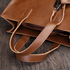 Men's PU Leather Zippered Tote Bags - Brown Black - DECANTRE