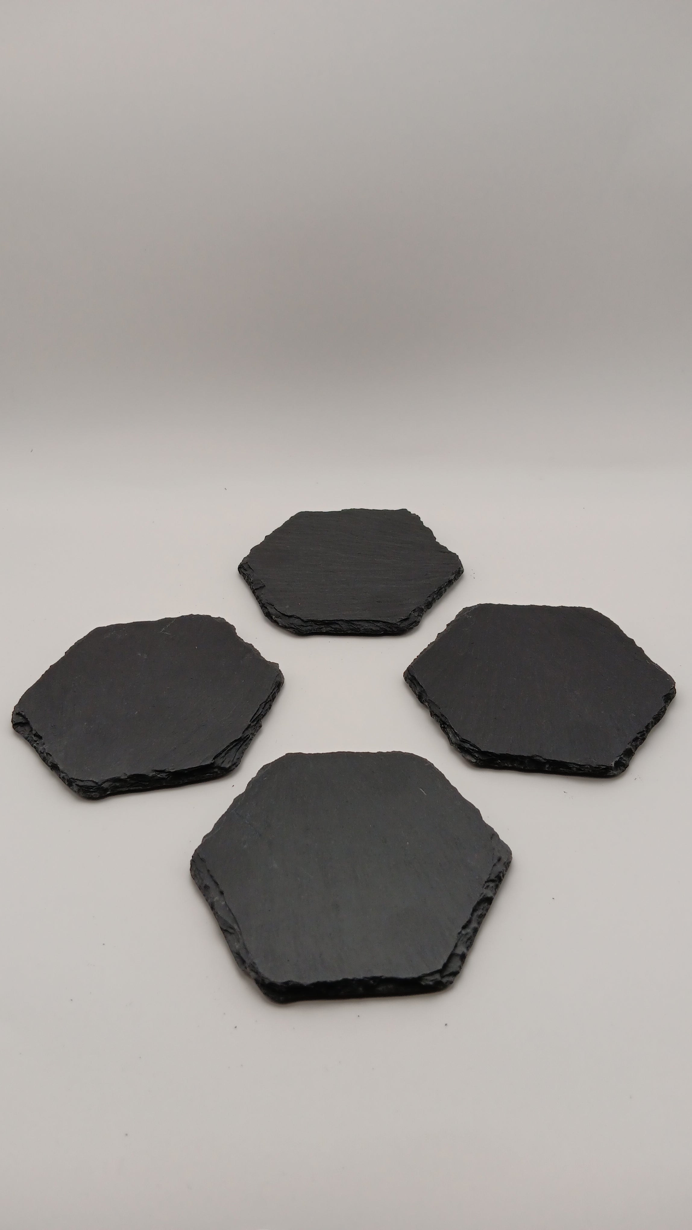 Handmade Stone Blank  Slate Coasters - Set of 4 with Holder