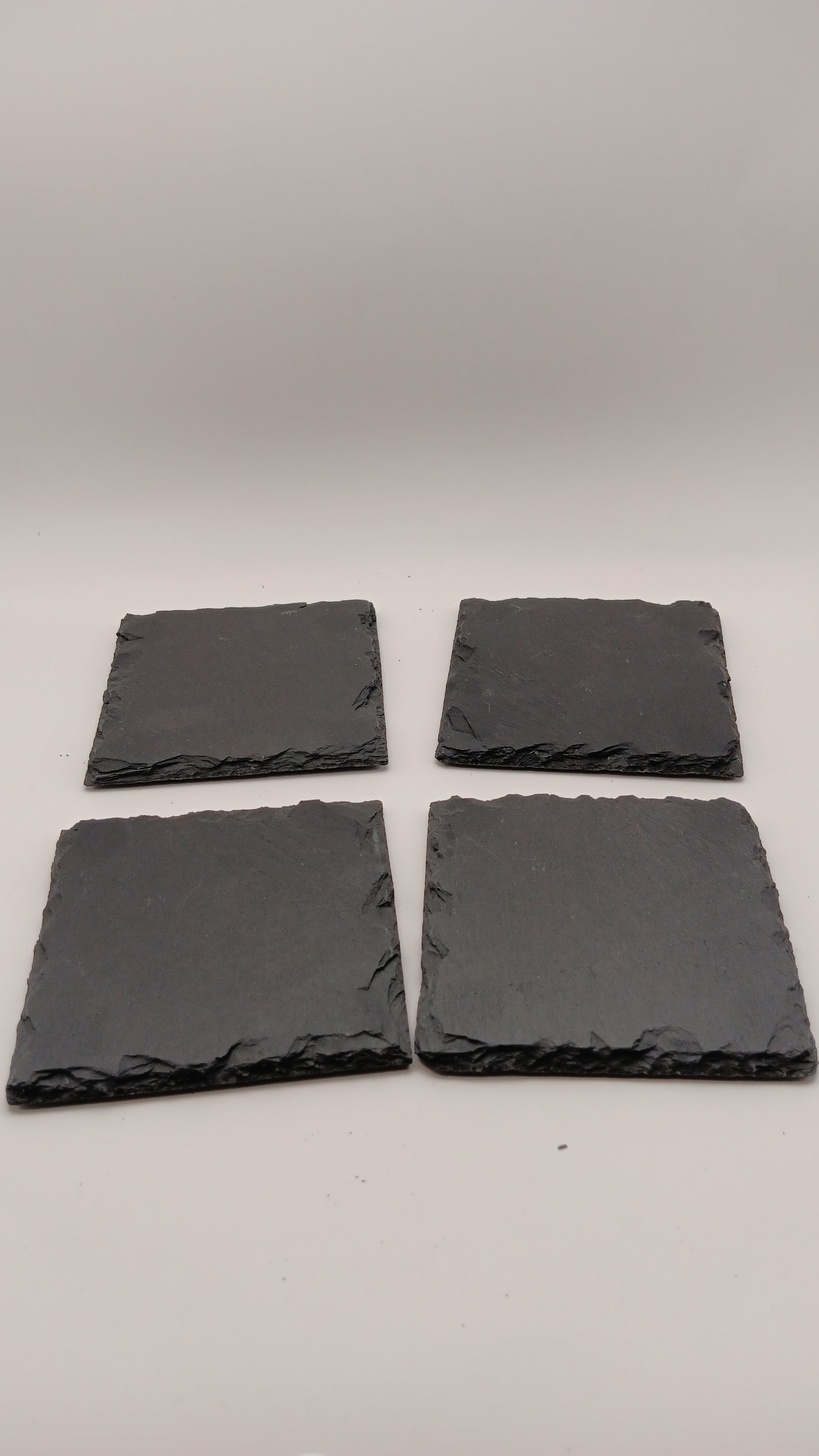 Handmade Stone Blank  Slate Coasters - Set of 4 with Holder