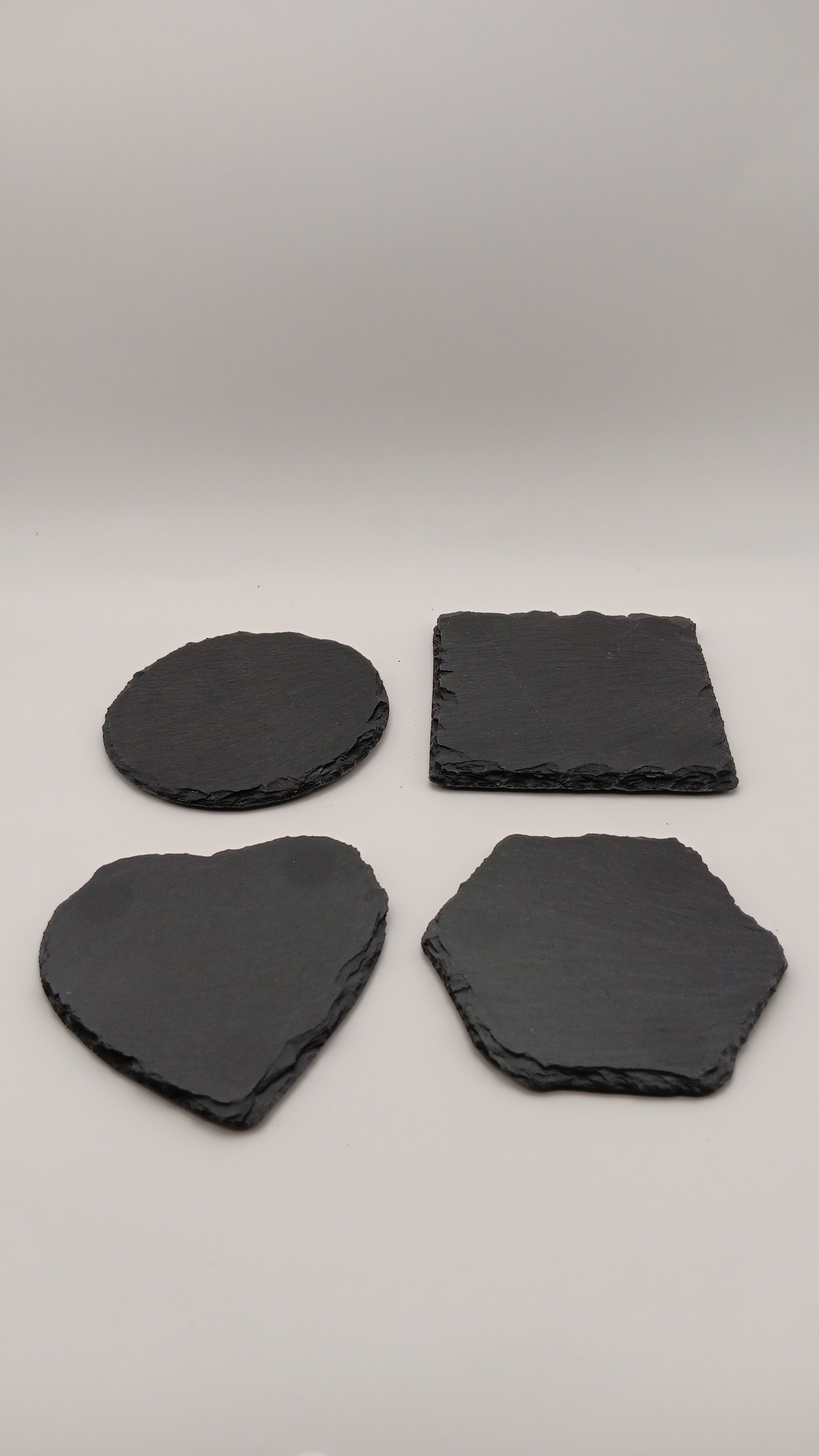 Handmade Stone Blank  Slate Coasters - Set of 4 with Holder