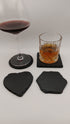 Handmade Stone Blank  Slate Coasters - Set of 4 with Holder