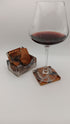 Square Wooden Resin Coasters with Holder - Handmade | DECANTRE