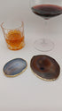 Buy Natural Stone Agate Coasters - Gold Plated Coaster Slice