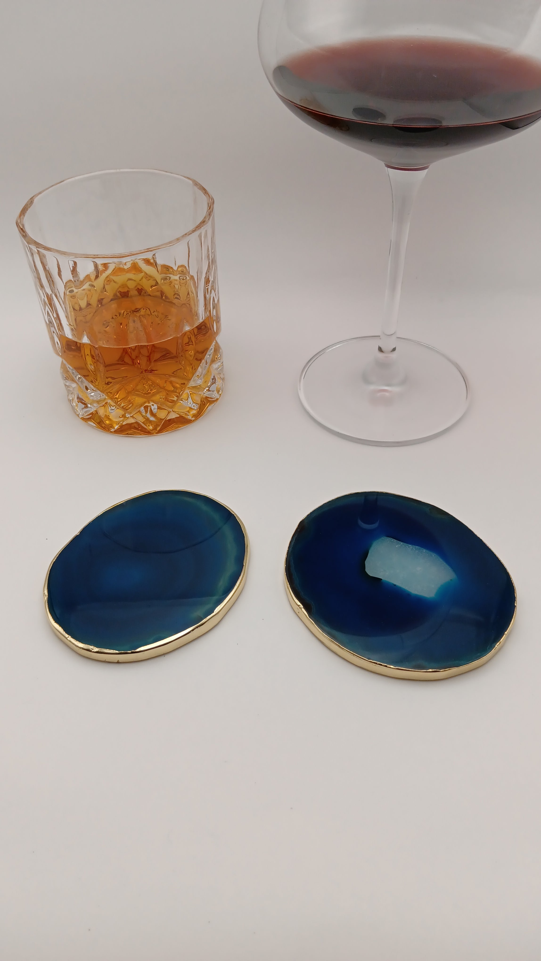 Buy Natural Stone Agate Coasters - Gold Plated Coaster Slice