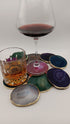 Buy Natural Stone Agate Coasters - Gold Plated Coaster Slice