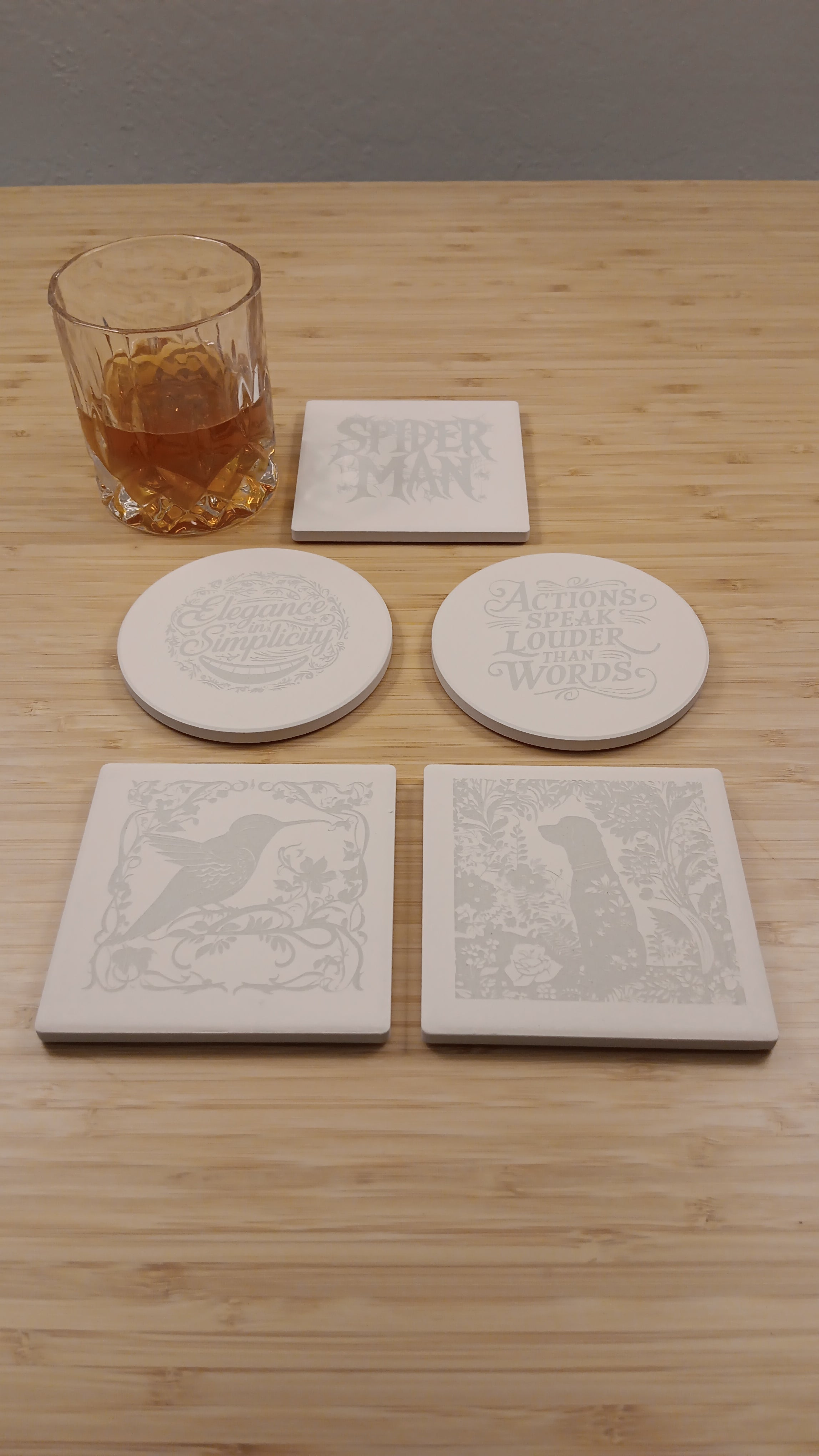 Personalized Ceramic Coasters Bulk Set 10 Custom - Cork Back