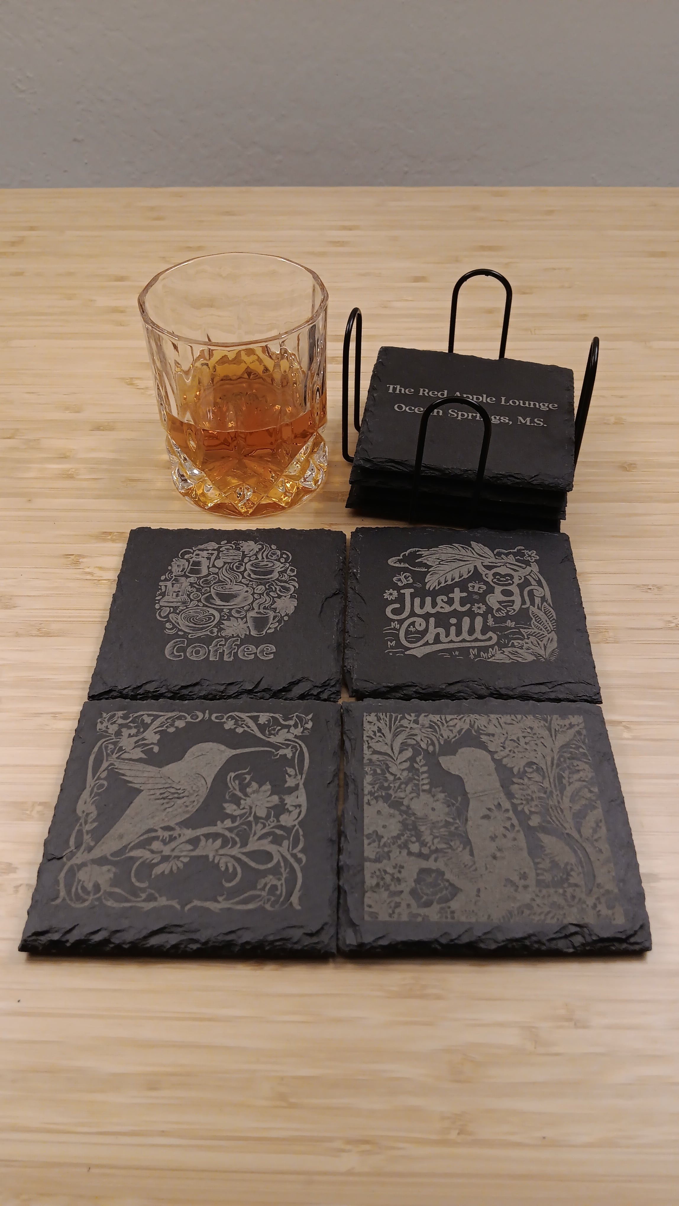 Personalized Slate Coasters Set 8 Laser Engraved Customized