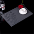 Modern Vinyl Rectangle Placemats - Elegant PVC Black Red