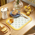 Bright and Waterproof Yellow Leather Placemats for Kids