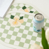 Checkered Leather Placemats: Waterproof & Durable Kids' Mats