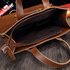 Men's PU Leather Zippered Tote Bags - Brown Black - DECANTRE