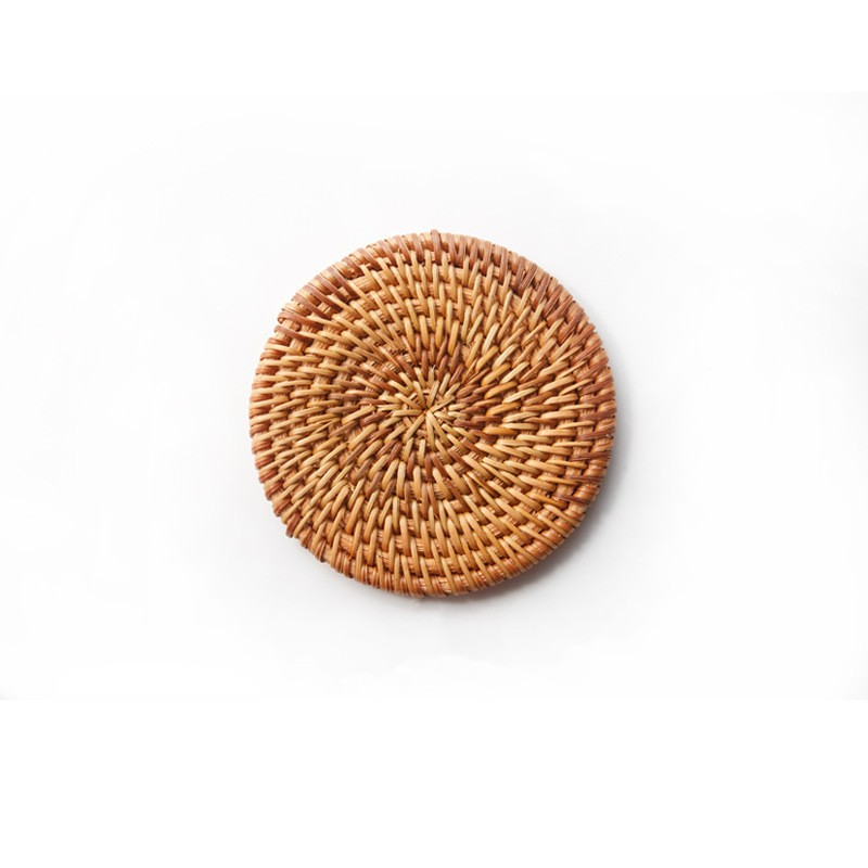 Brown Wicker Rattan Round Placemats – Table Mat Handmade