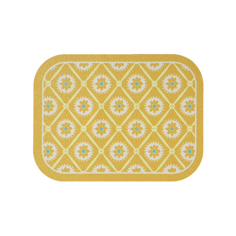 Bright and Waterproof Yellow Leather Placemats for Kids