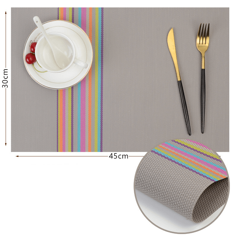 Colorful PVC Placemats - Blue Green Gray – Modern Table Mats