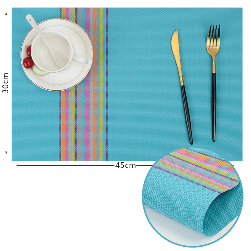 Colorful PVC Placemats - Blue Green Gray – Modern Table Mats