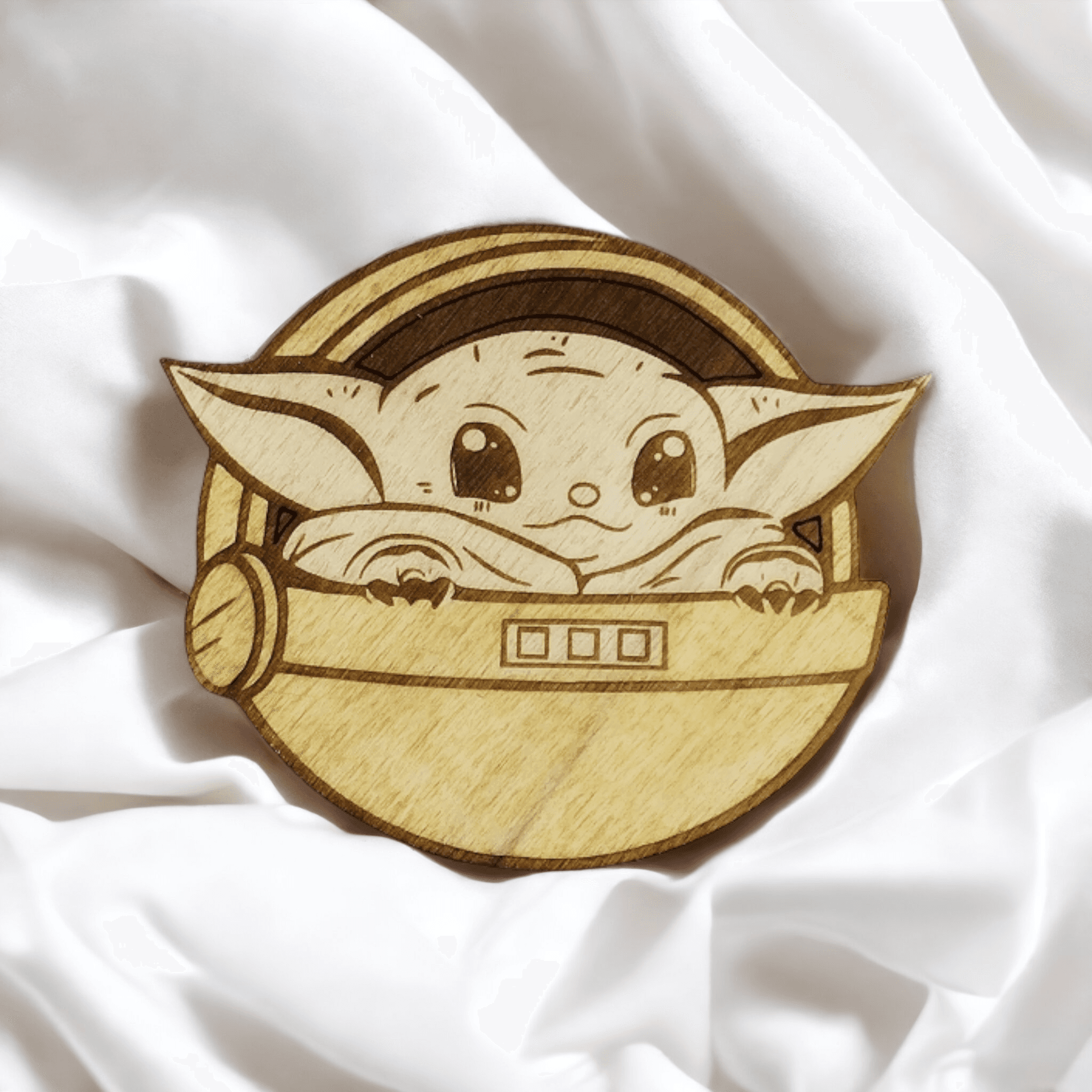 Set of 6 Baby Yoda Wooden Coasters - Handmade Gift - Housewarming - Wood Kitchenware - Baby Yoda - The Mandalorian-7