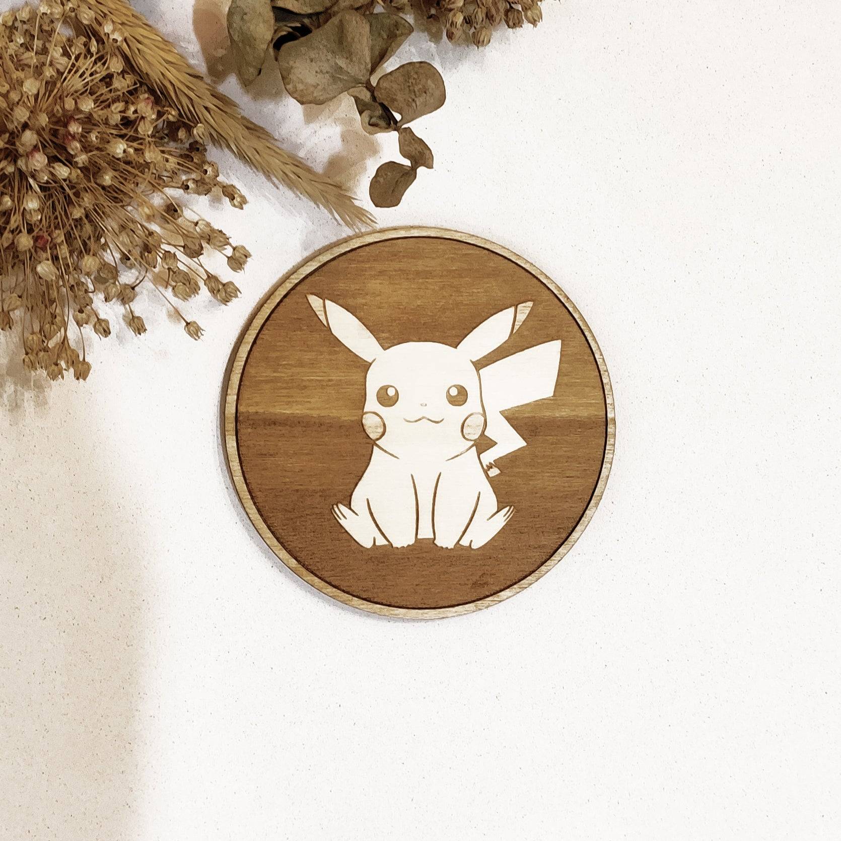 Personalized Pokemon Wooden Coasters - Laser Engraved Custom