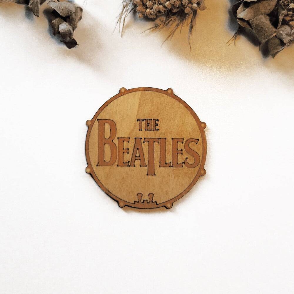 handmade wooden coasters featuring The Beatles - perfect for housewarming and kitchenware.