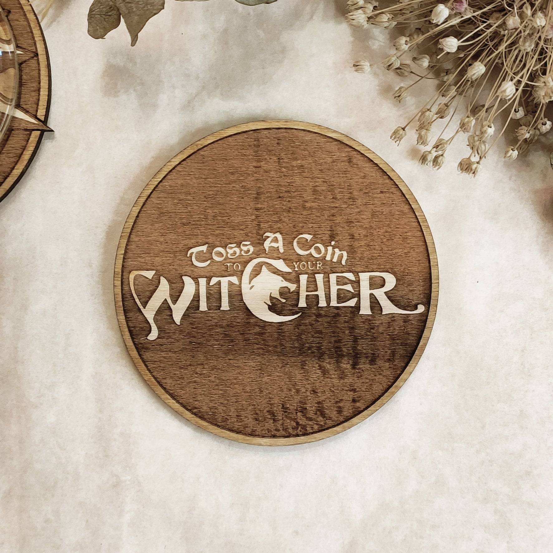 Set of 6 The Witcher Wooden Coasters - Handmade Gift - Housewarming - Wood Kitchenware-6