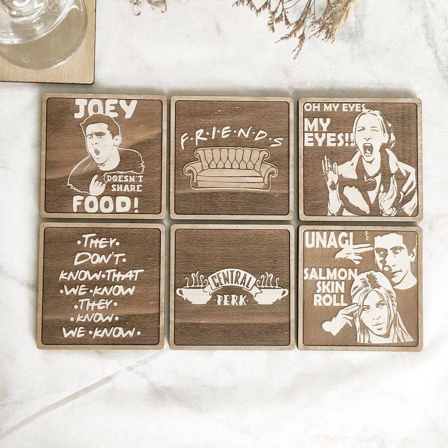 Handmade Friends Wooden Coasters