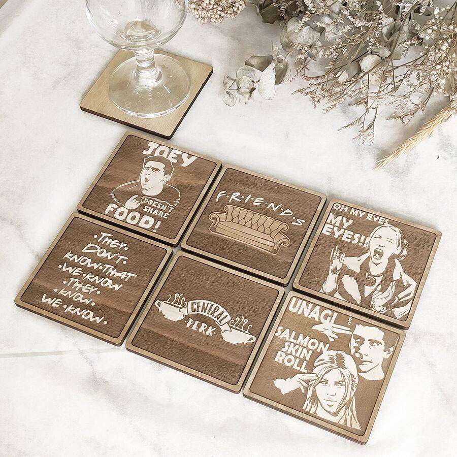 Handmade Friends Wooden Coasters