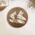 High-quality poplar wood coasters with oak-colored varnish, featuring Back to The Future designs