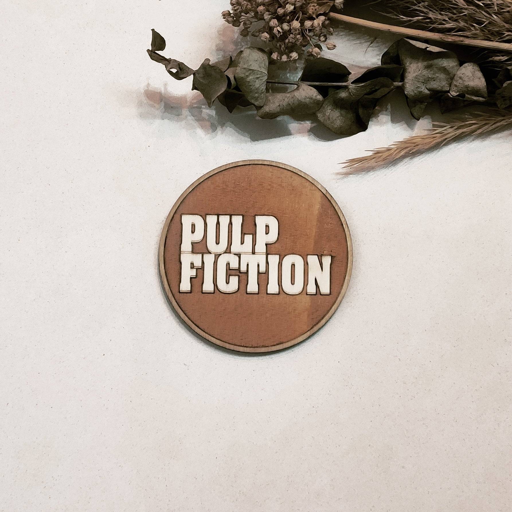 Set of 6 Pulp Fiction Wooden Coasters - Handmade Gift - Housewarming - Wood Kitchenware-1