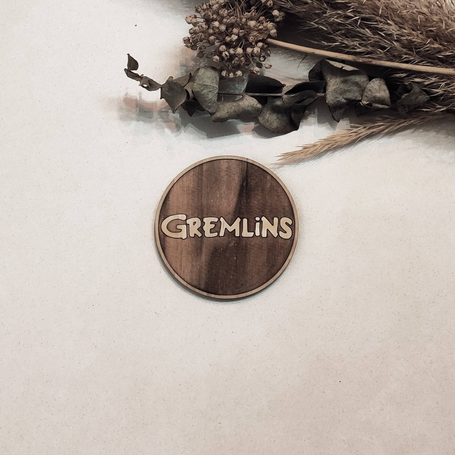 Set of 4 Gremlins Wooden Coasters - Handmade Gift - Housewarming - Wood Kitchenware-1