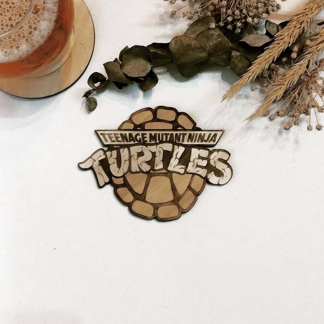 Handmade Teenage Mutant Ninja Turtles Coasters - Wood Kitchenware