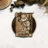 Handcrafted wooden drink coaster featuring Leonardo from TMNT