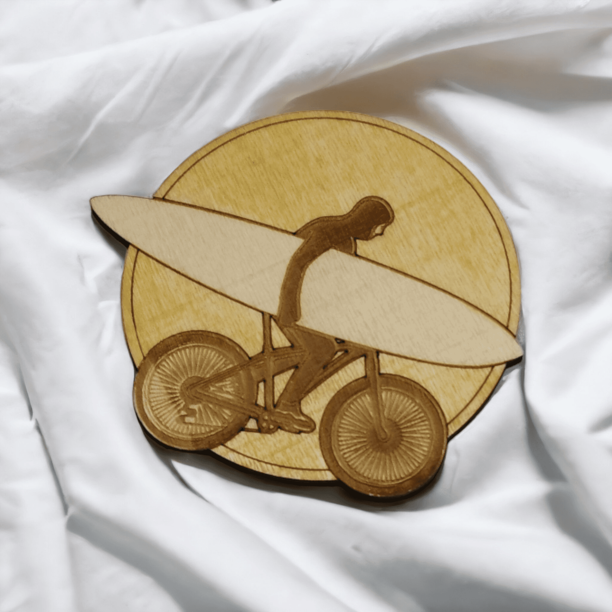 Set of 6 Surf Wooden Coasters - Handmade Gift - Housewarming - Wood Kitchenware-3