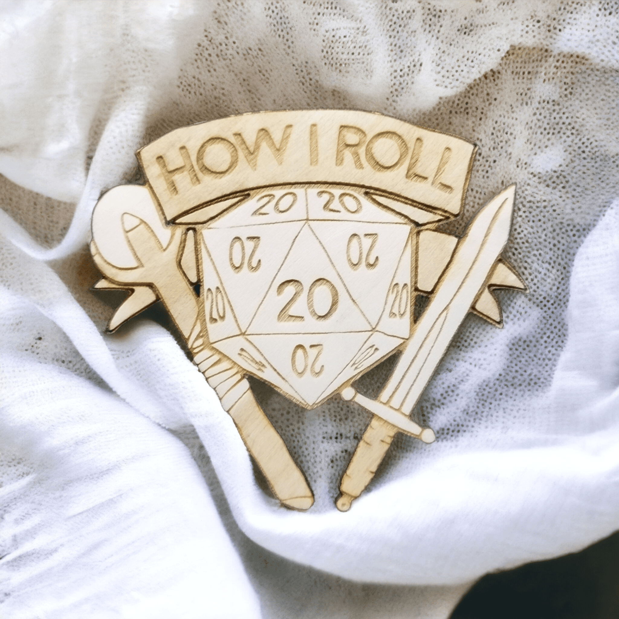 How I Roll Dungeons & Dragons Wooden Coasters - Handmade Gift for RPG Lovers