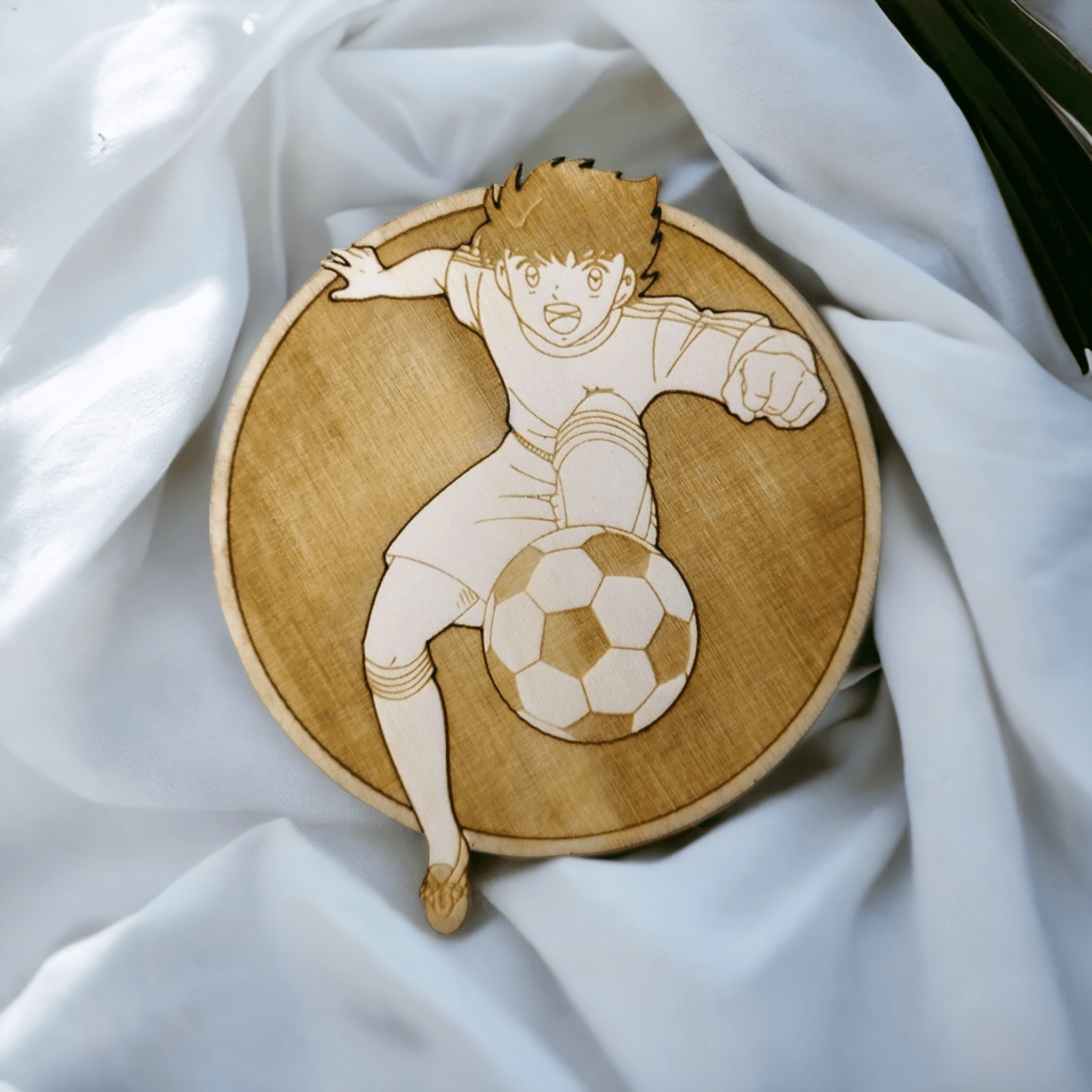 Set of 6 Captain Tsubasa Solid Wooden Coasters - Handmade Gift - Wood Kitchenware-3